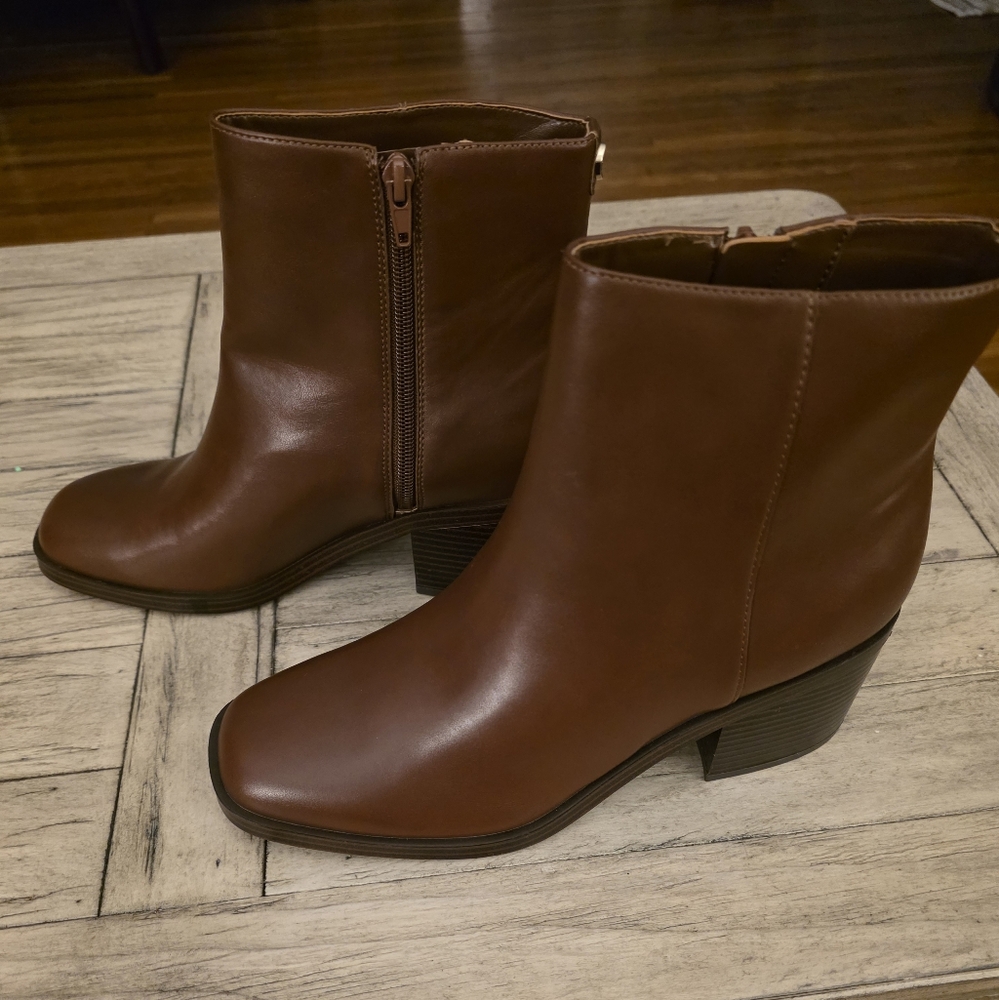 Nine West Amatto Brown Ankle Boots Size 10